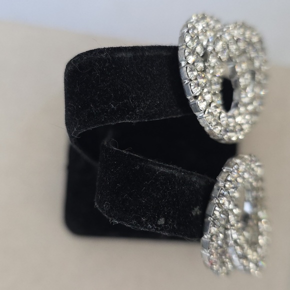 Statement Silver Interlocking Circles With Clear Rhinestones - Picture 6 of 9